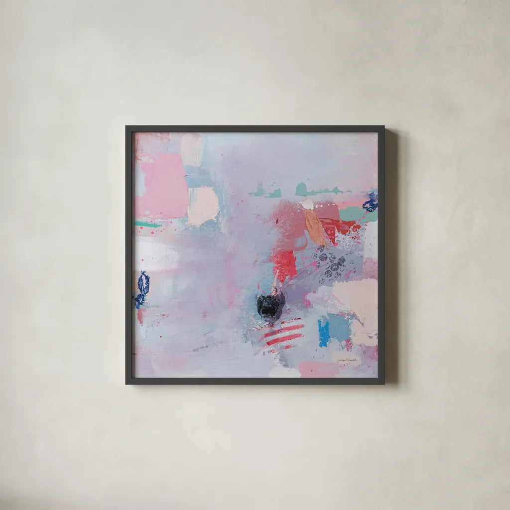 We Dont Talk Anymore by Jocelyn Elizabeth. Shown in a sleek black glass frame for a contemporary gallery look. Available as an archival giclee rolled canvas, fine art paper, or poster print. SKU 94112a.