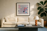 We Dont Talk Anymore by Jocelyn Elizabeth. Displayed in a glass frame with matte in a clean modern living room. Available as an archival giclee rolled canvas, fine art paper, or poster print. SKU 94112a.