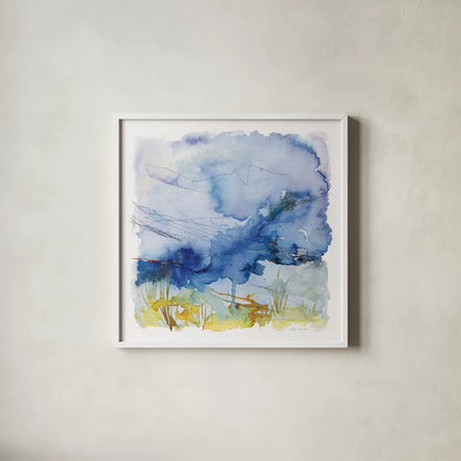 Weathering The Storm by Jocelyn Elizabeth. Shown in a crisp white glass frame for a clean and minimalist style. Available as an archival giclee rolled canvas, fine art paper, or poster print. SKU 94942a.