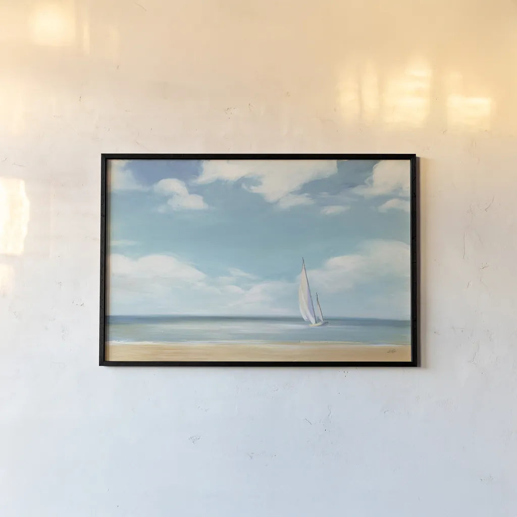 A Good Day by Julia Purinton. shown as a paper print in a black flame. Available as a archival giclee rolled canvas, fine art paper, or poster print. SKU 17547i.