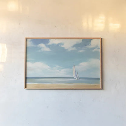 A Good Day by Julia Purinton. shown as a paper print in a natural frame. Available as a archival giclee rolled canvas, fine art paper, or poster print. SKU 17547i.