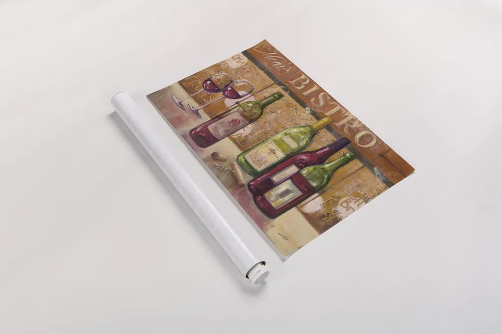 A Night at the Bistro by Julia Purinton. shown as a rolled paper print. Available as archival giclee rolled canvas, fine art paper, or poster print. SKU 20983i.