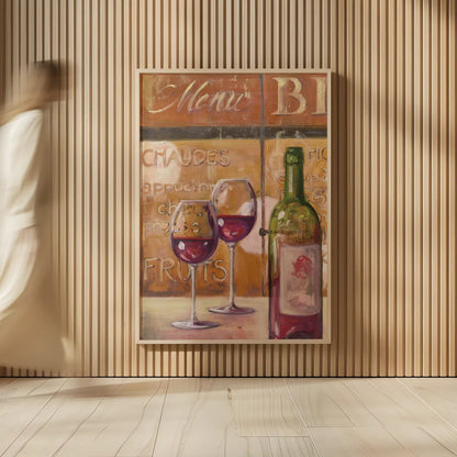 A Night at the Bistro II by Julia Purinton. shown as over sized large wall art. Available as an archival giclee rolled canvas, fine art paper, or poster print. SKU 37750h.