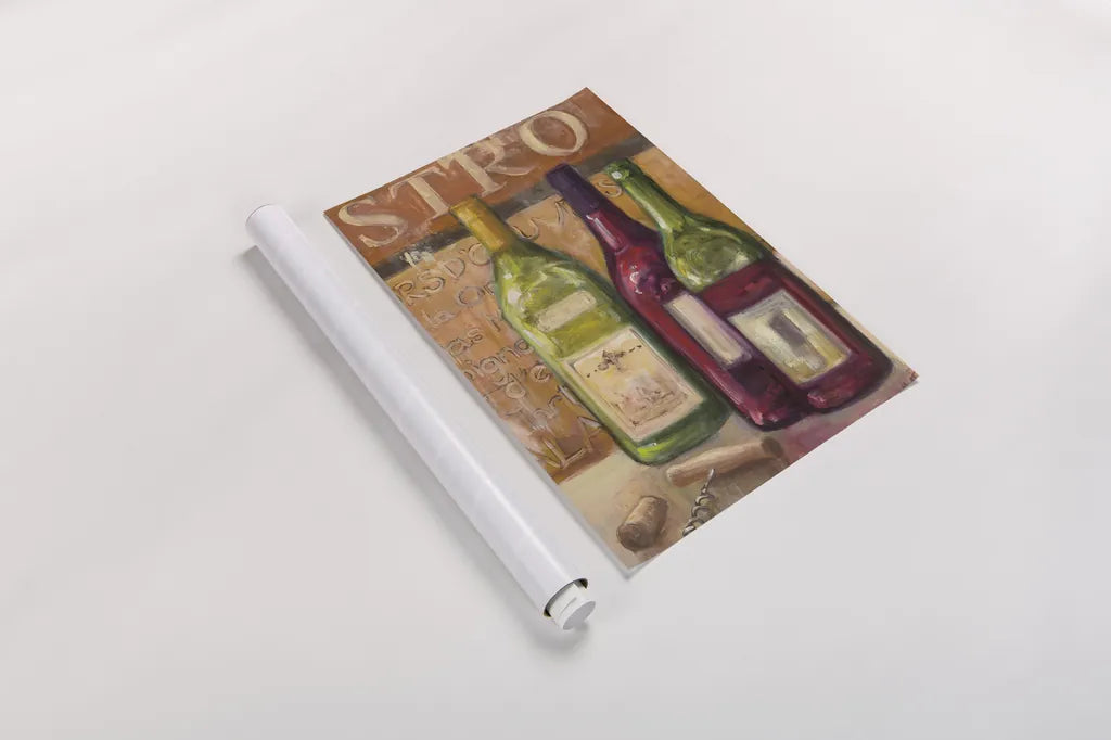 A Night at the Bistro III by Julia Purinton. shown as a rolled paper print. Available as archival giclee rolled canvas, fine art paper, or poster print. SKU 37749h.