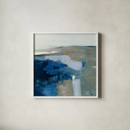 Above the Waves by Julia Purinton. Shown in a crisp white glass frame for a clean and minimalist style. Available as an archival giclee rolled canvas, fine art paper, or poster print. SKU 70757a.