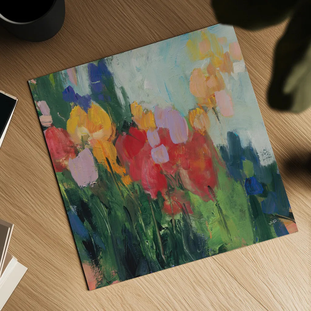 Abstract Garden II by Julia Purinton. Shown as a detailed flat fine art print, highlighting archival giclee quality. Available as an archival giclee rolled canvas, fine art paper, or poster print. SKU 96715a.