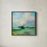 Across the Divide by Julia Purinton. Shown in a sleek black glass frame for a contemporary gallery look. Available as an archival giclee rolled canvas, fine art paper, or poster print. SKU 80061a.