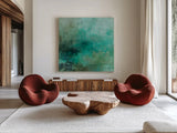 Adrift by Julia Purinton. Shown as extra-large giant wall art in a modern living room. Available as an archival giclee rolled canvas, fine art paper, or poster print. SKU 88402a.