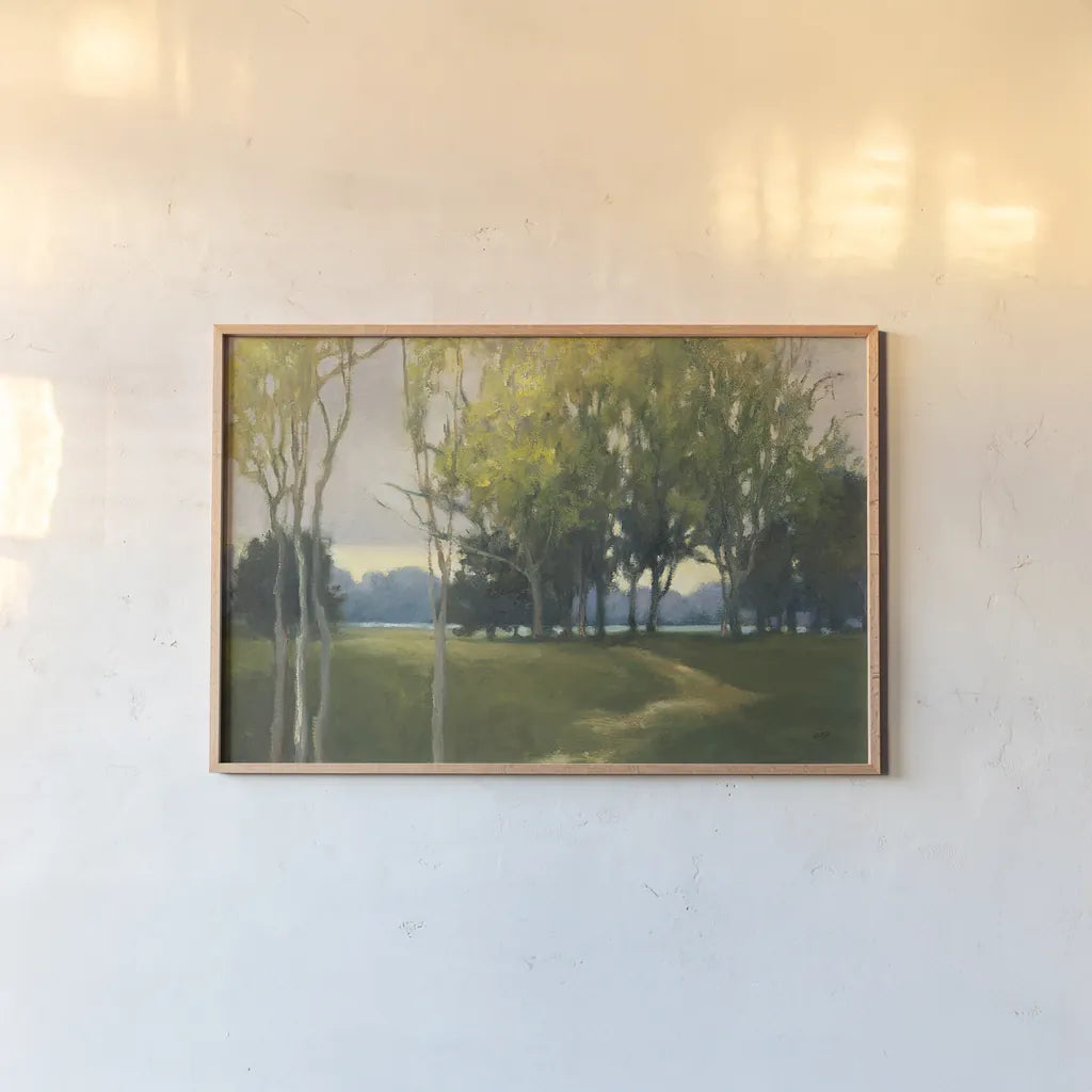 Again Tomorrow by Julia Purinton. shown as a paper print in a natural frame. Available as a archival giclee rolled canvas, fine art paper, or poster print. SKU 17966i.