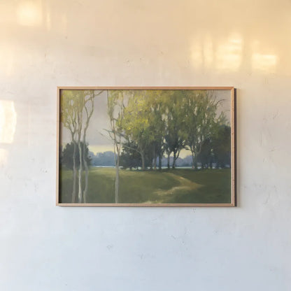 Again Tomorrow by Julia Purinton. shown as a paper print in a natural frame. Available as a archival giclee rolled canvas, fine art paper, or poster print. SKU 17966i.