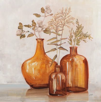Amber Autumn Neutral Flowers by Julia Purinton. SKU 88495a. Archival Giclee Fine art print for wall decor.