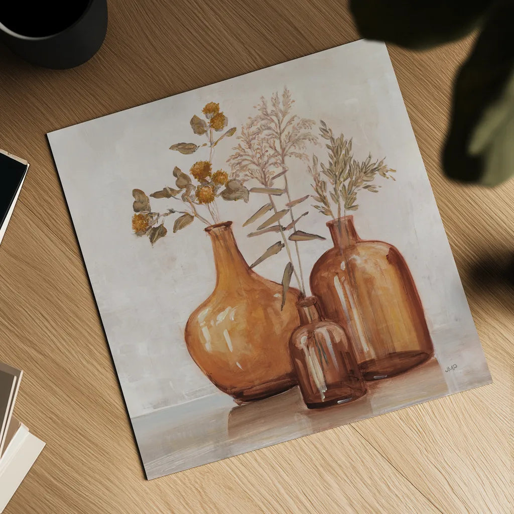 Amber Autumn Orange by Julia Purinton. Shown as a detailed flat fine art print, highlighting archival giclee quality. Available as an archival giclee rolled canvas, fine art paper, or poster print. SKU 87354a.