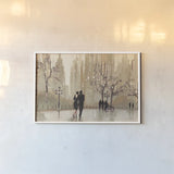 An Evening Out Neutral by Julia Purinton. shown as a paper print in a white frame. Available as a archival giclee rolled canvas, fine art paper, or poster print. SKU 14999i.