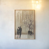 An Evening Out Neutral Crop by Julia Purinton. shown as a paper print in a natural frame. Available as a archival giclee rolled canvas, fine art paper, or poster print. SKU 17155h.
