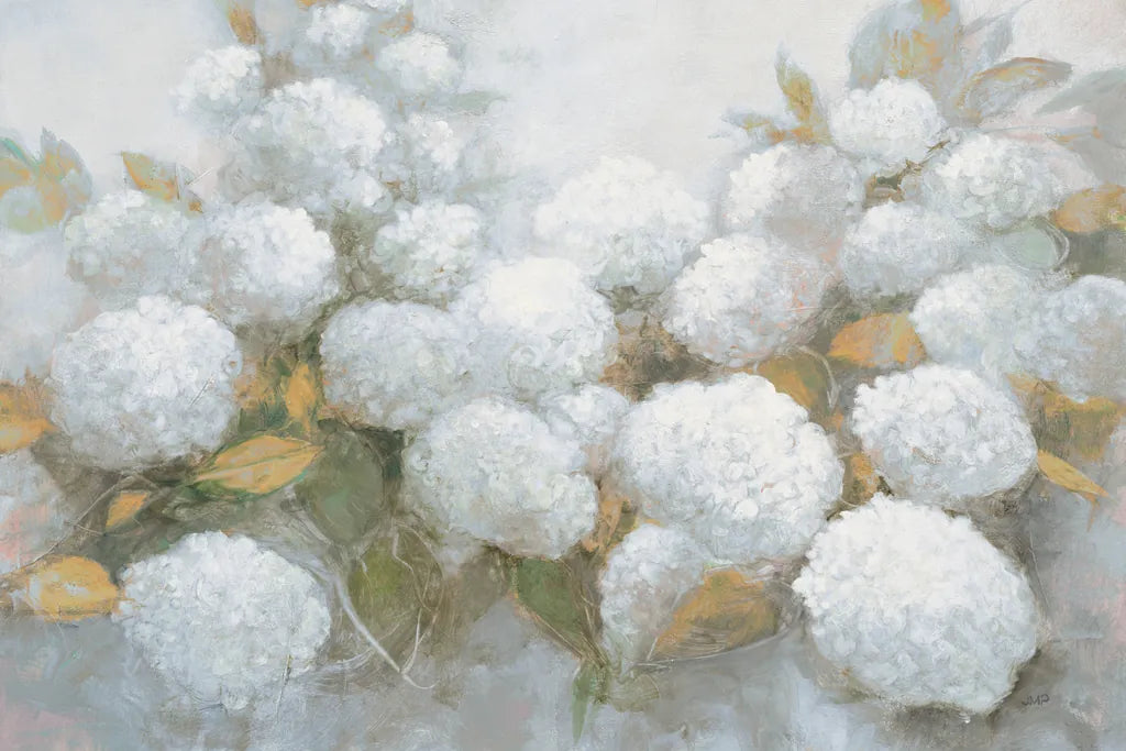 Annabelle Hydrangeas Blue Gray Crop by Julia Purinton. SKU 48420i. Archival Giclee Fine art print for wall decor.