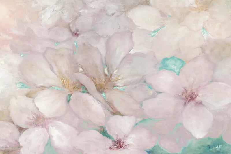 Apple Blossoms Teal by Julia Purinton. SKU 50069i. Archival Giclee Fine art print for wall decor.