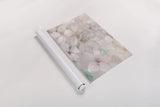 Apple Blossoms Teal by Julia Purinton. shown as a rolled paper print. Available as archival giclee rolled canvas, fine art paper, or poster print. SKU 50069i.