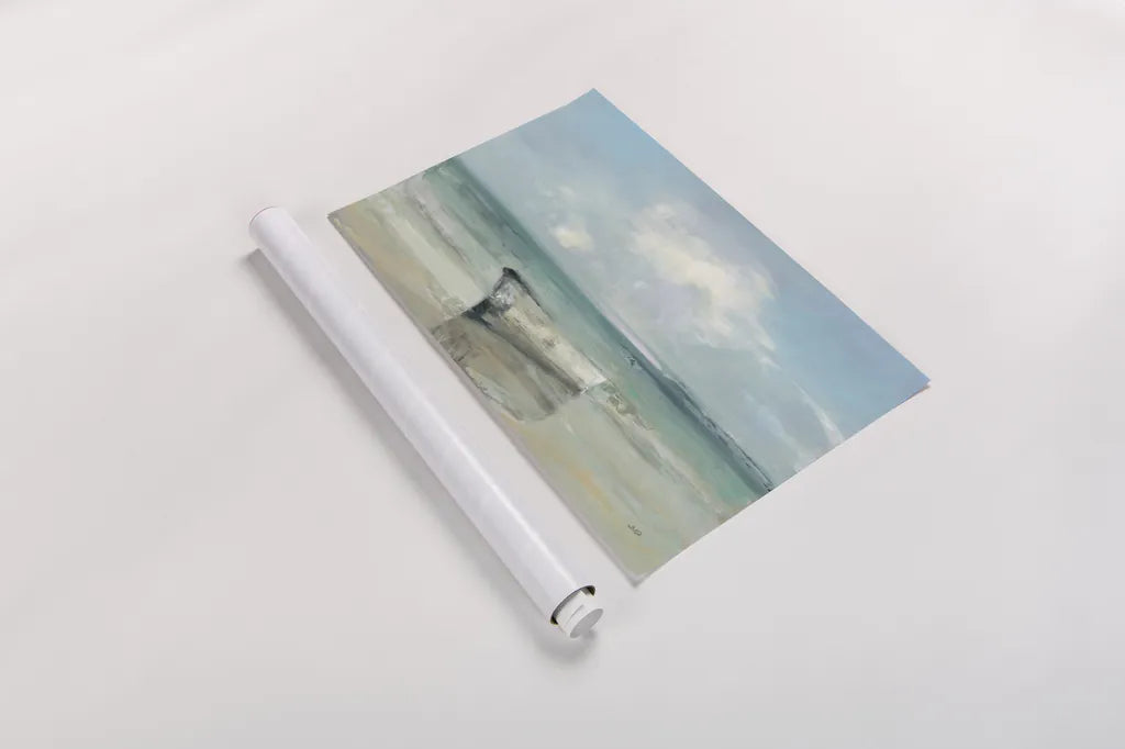 Ashore by Julia Purinton. shown as a rolled paper print. Available as archival giclee rolled canvas, fine art paper, or poster print. SKU 68555i.