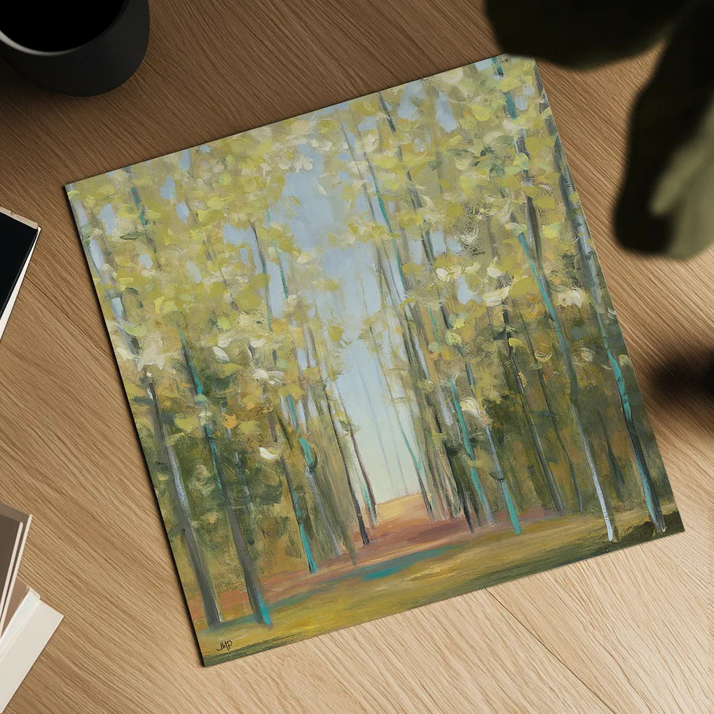 Aspen Grove II by Julia Purinton. Shown as a detailed flat fine art print, highlighting archival giclee quality. Available as an archival giclee rolled canvas, fine art paper, or poster print. SKU 15351a.