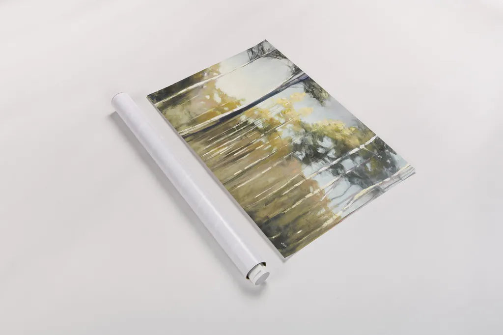 Aspen Reverie by Julia Purinton. shown as a rolled paper print. Available as archival giclee rolled canvas, fine art paper, or poster print. SKU 17111i.