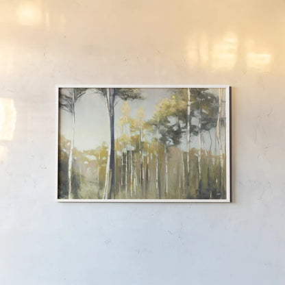 Aspen Reverie by Julia Purinton. shown as a paper print in a white frame. Available as a archival giclee rolled canvas, fine art paper, or poster print. SKU 17111i.