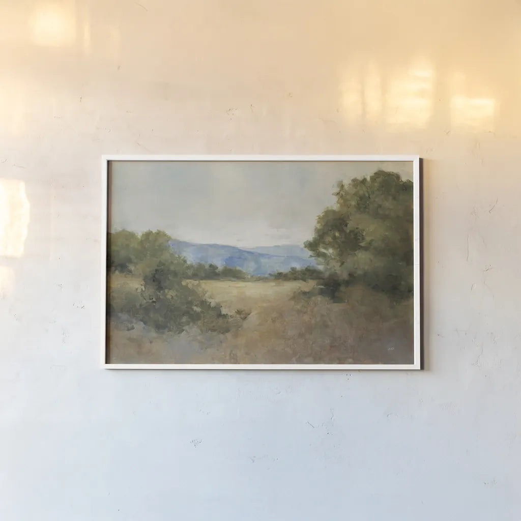 August Fields by Julia Purinton. shown as a paper print in a white frame. Available as a archival giclee rolled canvas, fine art paper, or poster print. SKU 79248i.