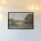 August Fields Gray by Julia Purinton. shown as a paper print in a black flame. Available as a archival giclee rolled canvas, fine art paper, or poster print. SKU 81187i.