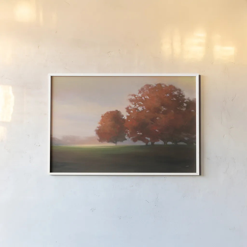 Autumn Glow by Julia Purinton. shown as a paper print in a white frame. Available as a archival giclee rolled canvas, fine art paper, or poster print. SKU 57711i.