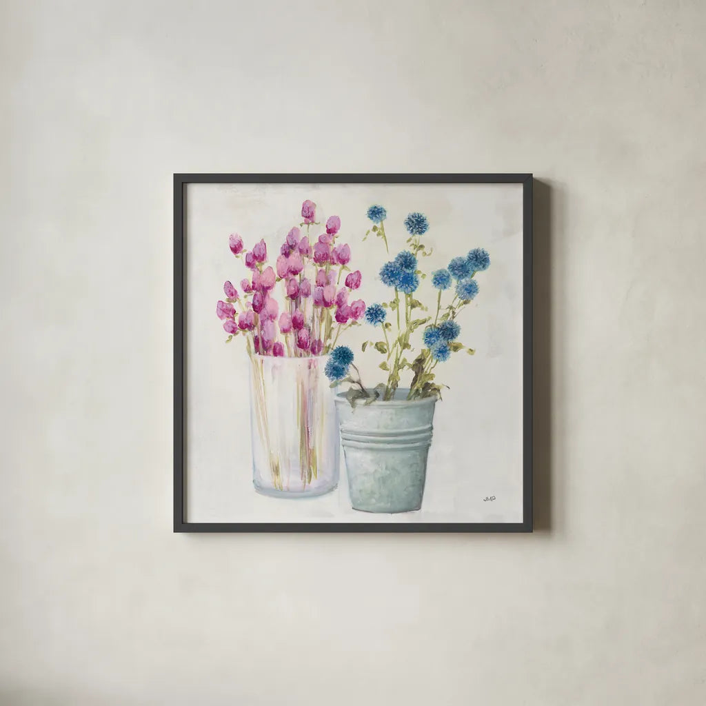 Autumn Greenhouse IV by Julia Purinton. Shown in a sleek black glass frame for a contemporary gallery look. Available as an archival giclee rolled canvas, fine art paper, or poster print. SKU 70763a.