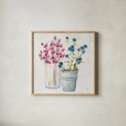 Autumn Greenhouse IV by Julia Purinton. Shown in a natural wood glass frame for a timeless modern aesthetic. Available as an archival giclee rolled canvas, fine art paper, or poster print. SKU 70763a.