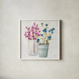 Autumn Greenhouse IV by Julia Purinton. Shown in a crisp white glass frame for a clean and minimalist style. Available as an archival giclee rolled canvas, fine art paper, or poster print. SKU 70763a.