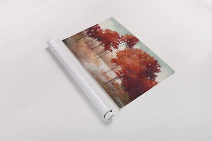 Autumn Lake by Julia Purinton. shown as a rolled paper print. Available as archival giclee rolled canvas, fine art paper, or poster print. SKU 50233i.