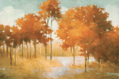 Autumn Lake Orange by Julia Purinton. SKU 68782i. Archival Giclee Fine art print for wall decor.