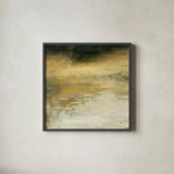 Autumn Reflection by Julia Purinton. Shown in a sleek black glass frame for a contemporary gallery look. Available as an archival giclee rolled canvas, fine art paper, or poster print. SKU 71916a.