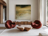 Autumn Reflection by Julia Purinton. Shown as extra-large giant wall art in a modern living room. Available as an archival giclee rolled canvas, fine art paper, or poster print. SKU 71916a.