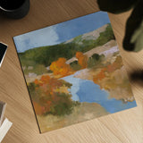 Autumn in the West Sq by Julia Purinton. Shown as a detailed flat fine art print, highlighting archival giclee quality. Available as an archival giclee rolled canvas, fine art paper, or poster print. SKU 65154a.