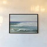 Azure Ocean by Julia Purinton. shown as a paper print in a black flame. Available as a archival giclee rolled canvas, fine art paper, or poster print. SKU 34631i.