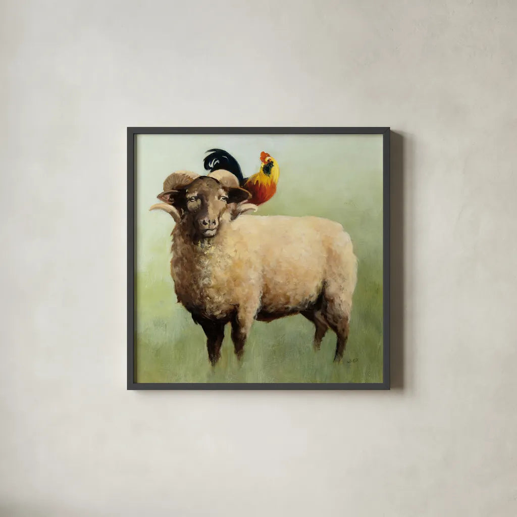 BFF I Crop by Julia Purinton. Shown in a sleek black glass frame for a contemporary gallery look. Available as an archival giclee rolled canvas, fine art paper, or poster print. SKU 36178a.