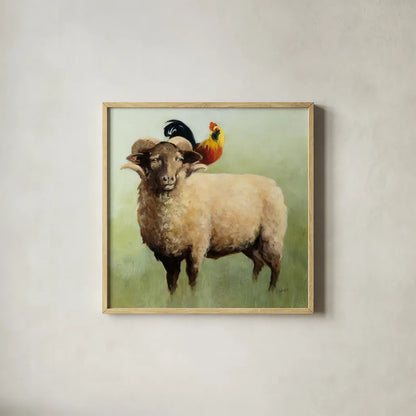 BFF I Crop by Julia Purinton. Shown in a natural wood glass frame for a timeless modern aesthetic. Available as an archival giclee rolled canvas, fine art paper, or poster print. SKU 36178a.