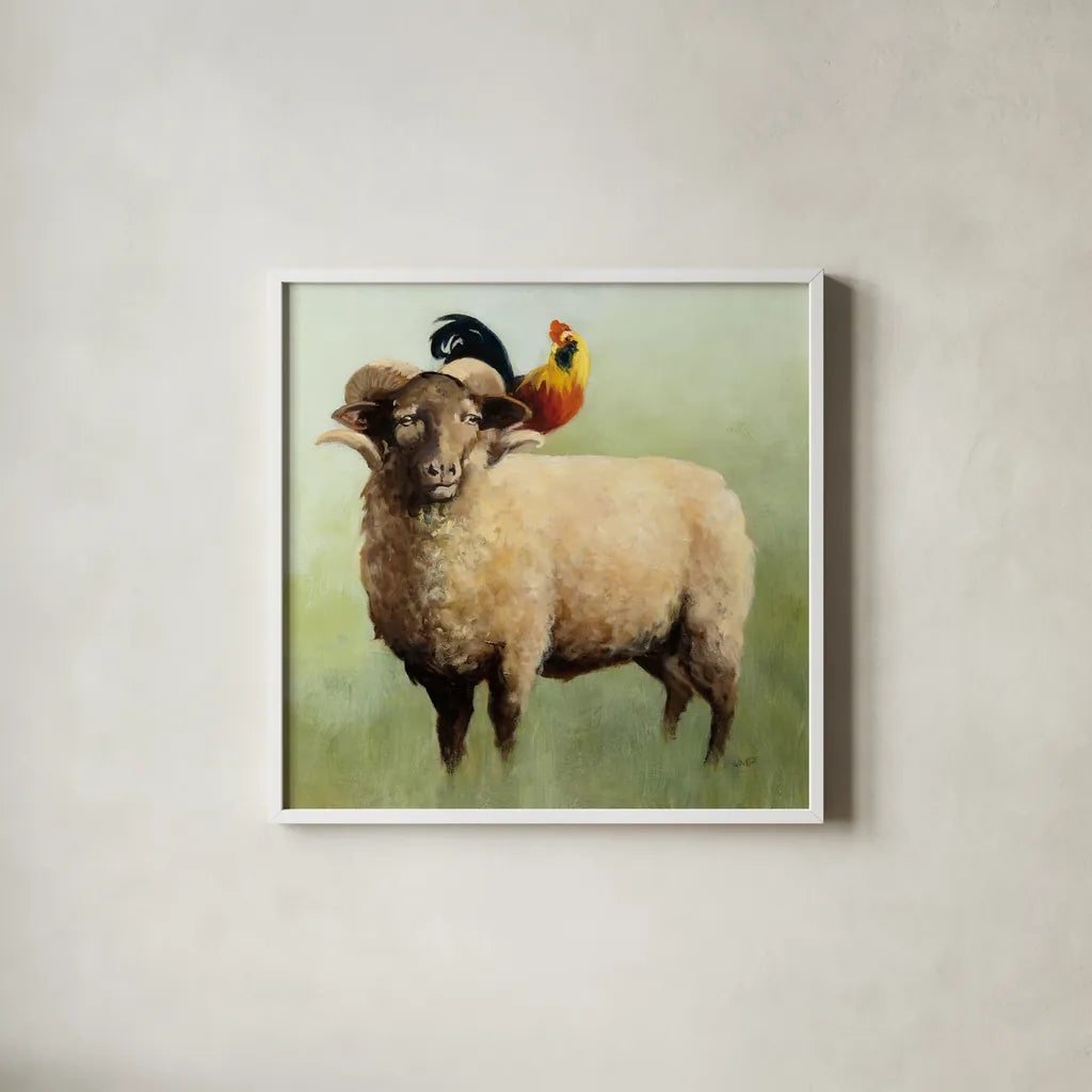 BFF I Crop by Julia Purinton. Shown in a crisp white glass frame for a clean and minimalist style. Available as an archival giclee rolled canvas, fine art paper, or poster print. SKU 36178a.