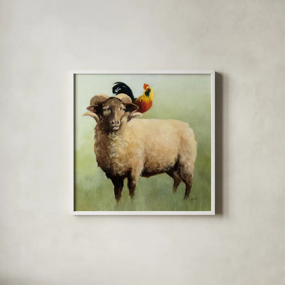BFF I Crop by Julia Purinton. Shown in a crisp white glass frame for a clean and minimalist style. Available as an archival giclee rolled canvas, fine art paper, or poster print. SKU 36178a.