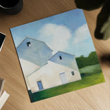 Barn Shadows by Julia Purinton. Shown as a detailed flat fine art print, highlighting archival giclee quality. Available as an archival giclee rolled canvas, fine art paper, or poster print. SKU 78368a.