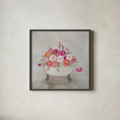 Bathing Beauty by Julia Purinton. Shown in a sleek black glass frame for a contemporary gallery look. Available as an archival giclee rolled canvas, fine art paper, or poster print. SKU 83499a.