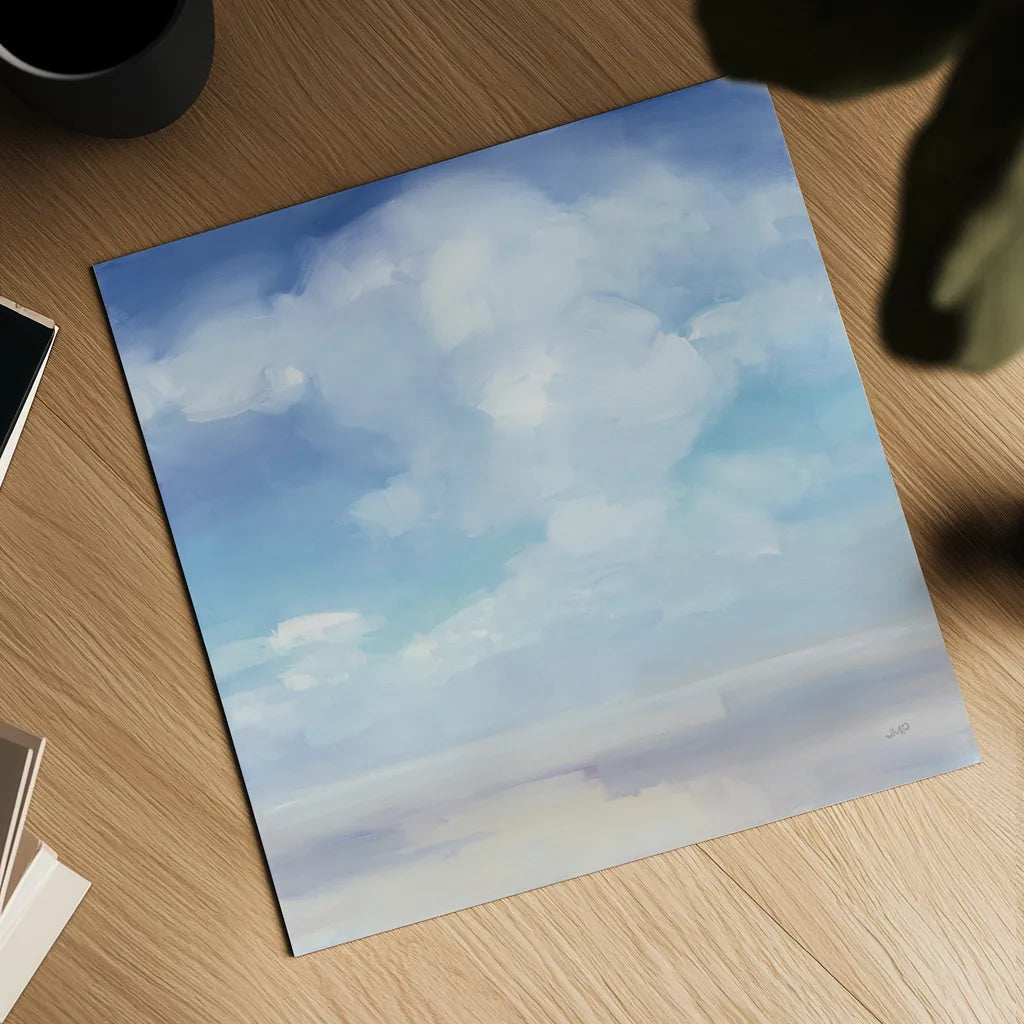 Beach Sky by Julia Purinton. Shown as a detailed flat fine art print, highlighting archival giclee quality. Available as an archival giclee rolled canvas, fine art paper, or poster print. SKU 73768a.