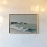 Beachcomber by Julia Purinton. shown as a paper print in a natural frame. Available as a archival giclee rolled canvas, fine art paper, or poster print. SKU 103393i.