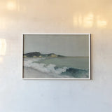 Beachcomber by Julia Purinton. shown as a paper print in a white frame. Available as a archival giclee rolled canvas, fine art paper, or poster print. SKU 103393i.