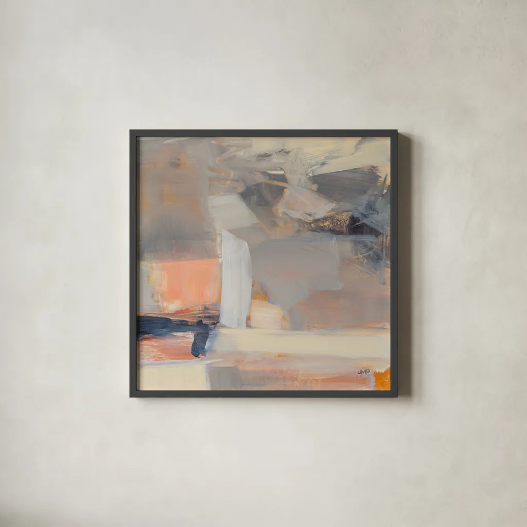 Beale Street Abstract II Crop by Julia Purinton. Shown in a sleek black glass frame for a contemporary gallery look. Available as an archival giclee rolled canvas, fine art paper, or poster print. SKU 91419a.