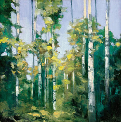 Birches by Julia Purinton. SKU 20918a. Archival Giclee Fine art print for wall decor.