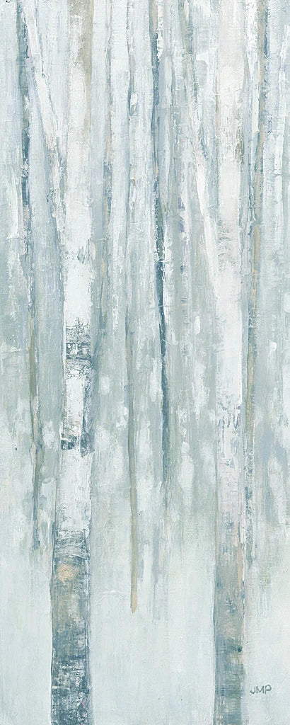 Birches in Winter Blue Gray Panel I by Julia Purinton