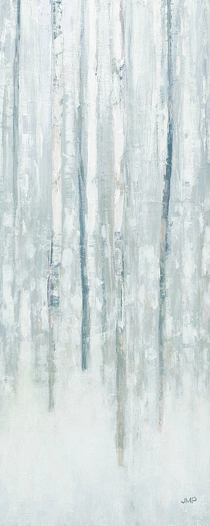 Birches in Winter Blue Gray Panel II by Julia Purinton